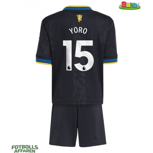 Manchester United Leny Yoro #15 Tredjeställ Barn 2025-26 Kortärmad (+ Korta byxor)
